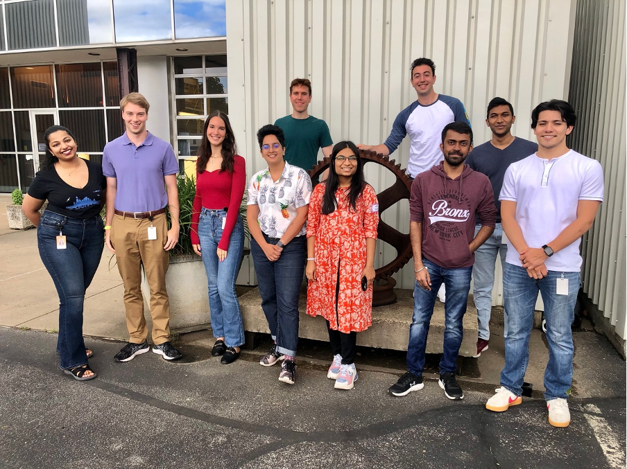 Group photo of the summer 2022 internship cohort in front of NREC building