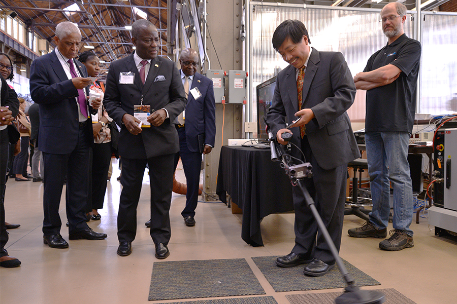 Ambassadors from 34 countries visit the National Robotics Engineering Center (NREC). 